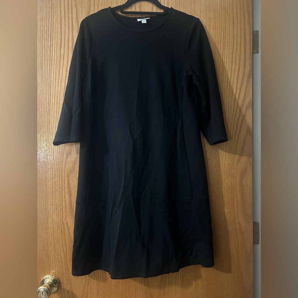J. Jill elegant black dress 3/4 sleeve
